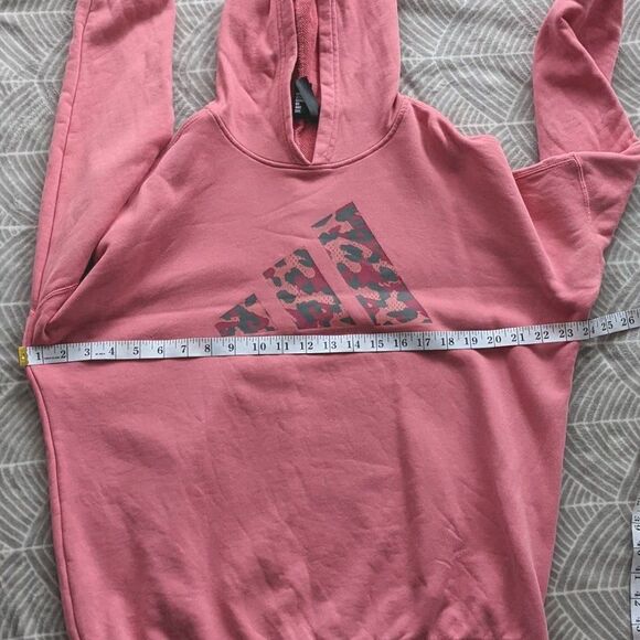 ADIDAS pink logo long hoodie pastel pink XS K1 - Picture 5 of 14